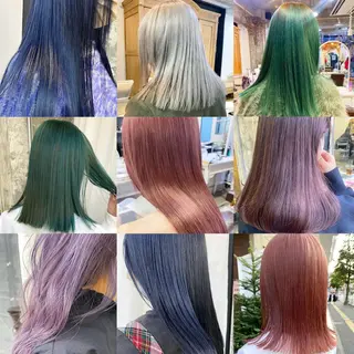 ロング カラー ヘアアレンジ 福岡似合わせレイヤー /ウルフ/ハイトーンのヘアスタイル