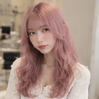 ロング カラー 縮毛矯正/レイヤー/ 前髪カット/おばかんのヘアスタイル