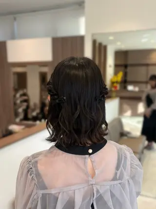 ミディアム ヘアアレンジ 🤍透明感カラー・ きらら‎🤍のヘアスタイル