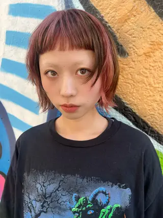 ショート カラー 柔らかい艶暖色 レイヤー🫧姫汝のヘアスタイル