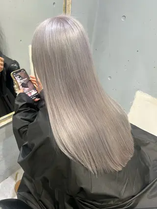 セミロング カラー 🫒オリーブ/透け感 レイヤー🌿モエカのヘアスタイル