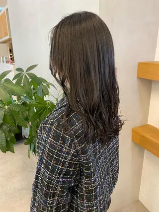 セミロング カラー ヘアアレンジ 、 、のヘアスタイル