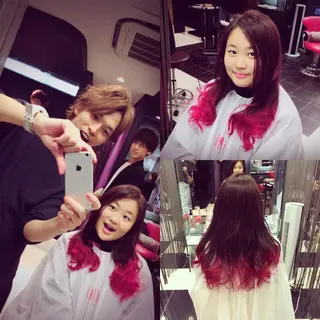 セミロング カラー パーマ ヘアアレンジ 北川大輔🌟 小顔レイヤーカットのヘアスタイル