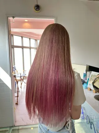 ロング カラー モテ艶🪄ベージュ カラー🧸RUKAのヘアスタイル