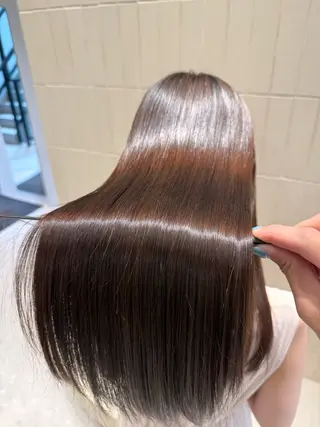 ロング パーマ ヘアアレンジ 縮毛矯正/髪質改善/ ブリーチ毛/木元渓太のヘアスタイル