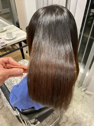 セミロング カラー パーマ 増子 祐太朗のヘアスタイル