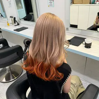 セミロング カラー 暖色🩷透明感カラー ♡Maika♡のヘアスタイル
