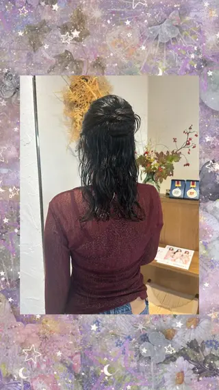 セミロング ゆるふわアレンジ/暖 色カラー/あさひのヘアスタイル