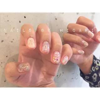 ショート カラー ネイル マツエク・マツパ illum hicariのネイルデザイン