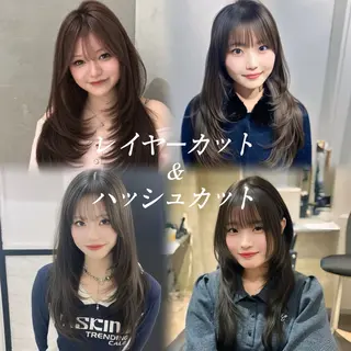 ロング カラー レイヤー特化/顔周り エクステ 💫ひかるのヘアスタイル