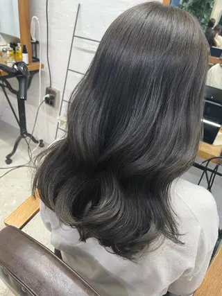 セミロング カラー 韓国ヘア/暖色カラー 新美多英のヘアスタイル