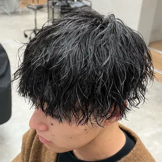 ショート パーマ メンズ メンズパーマ/波巻き 新潟/万代/夏芽🎀のヘアスタイル