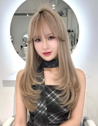 ロング yuuka 🖤韓国ヘア🖤のヘアスタイル