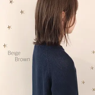 ミディアム カラー 市川 千夏のヘアスタイル