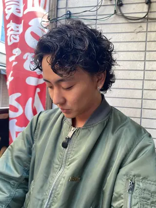 ショート パーマ メンズ メンズ得意です💥 ハユカといいます❗️のヘアスタイル