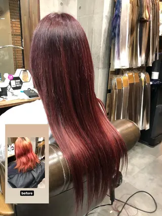 ロング ワンホンレイヤー エクステづまのヘアスタイル