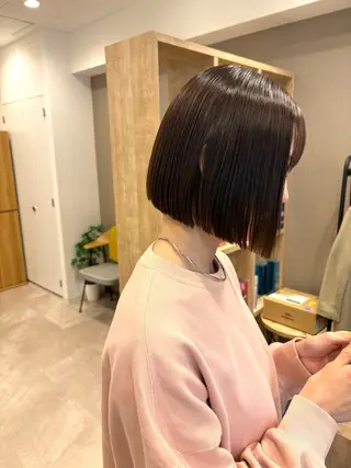 ミディアム 暖色ボブ 🍊rikakoのヘアスタイル