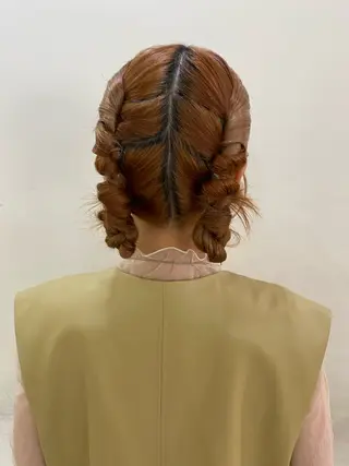 ロング カラー ヘアアレンジ まつ毛パーマ/ ゆうかのマツエク・マツパデザイン