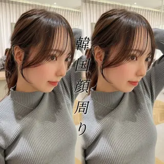 ロング カラー 韓国🇰🇷レイヤー 映える顔周り🩷のヘアスタイル