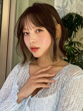 セミロング カラー ヘアアレンジ 🫧透明感カラー/ Wカラー🫧namiのヘアスタイル