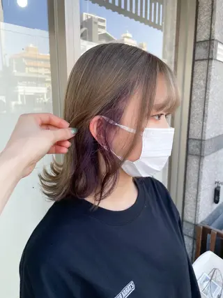 ミディアム カラー イワタ マハ/ minim hairのヘアスタイル