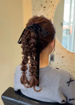 ヘアアレンジ 大人のボブパーマ ˗ˋˏairiˎˊ˗のヘアスタイル