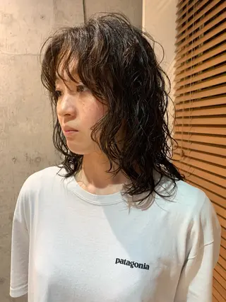 ミディアム カラー パーマ パーマ　地毛風カラー /横山大樹のヘアスタイル