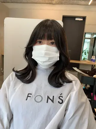 ミディアム カラー 透明感カラー✂︎ /縮毛矯正/YUKAのヘアスタイル