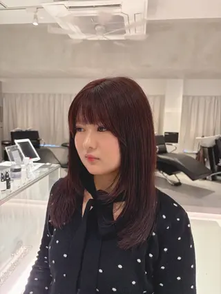セミロング カラー 🪞透け感&韓国ヘア 🪞honokaのヘアスタイル