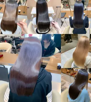 セミロング カラー パーマ ✨美髪矯正×髪質改善 🍎カイト🍎渋谷のヘアスタイル