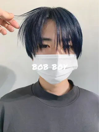 ショート カラー メンズ ボブパーマコテ巻き風 パーマNo1深江秀平のヘアスタイル