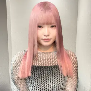 ミディアム カラー ヘアアレンジ ✨ブリーチ支持No1 複雑履歴修正/舘岡のヘアスタイル