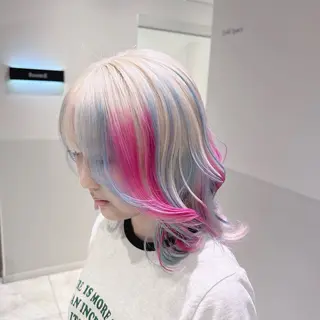 ミディアム カラー ヘアアレンジ メンズ ブリーチ博士 MASATOのヘアスタイル