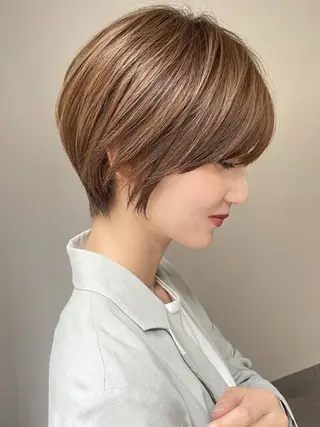 ショート 【ショート/ボブ 丸みショート】深萱のヘアスタイル