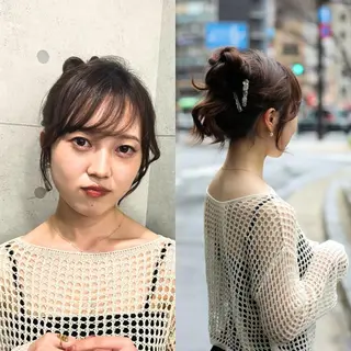 ミディアム ヘアアレンジ Endearing 銀座/レイヤーカットのヘアスタイル