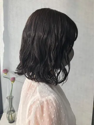 ミディアム カラー パーマ ボブパーマコテ巻き風 パーマNo1深江秀平のヘアスタイル