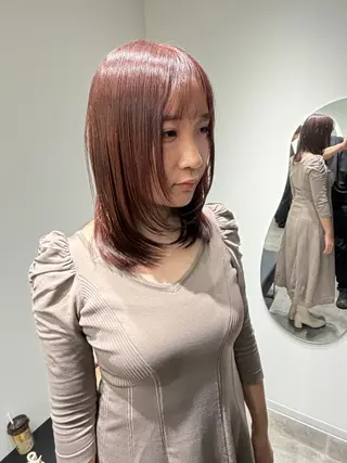 セミロング カラー 池田 勇児のヘアスタイル