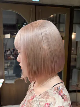 ミディアム カラー 似合わせベージュ 🍯ayumi🍯のヘアスタイル