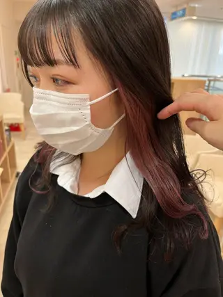 セミロング カラー 暖色/ブリーチカラー 🎀 M i k uのヘアスタイル