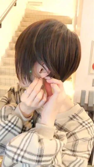 ショート カラー すきバサミを使わない カット✂️✨郡司泰之のヘアスタイル