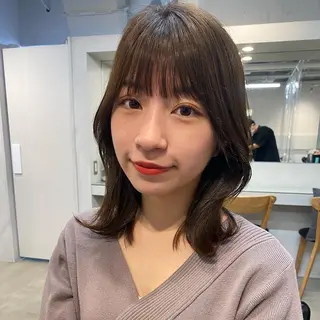 ミディアム パーマ レイヤーカットのプロ 大人ヘア宮森貴志のヘアスタイル