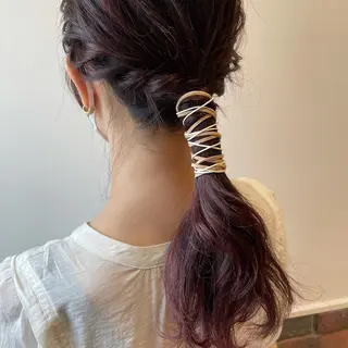 ロング ヘアアレンジ 透明感カラー 🩶🩵🩷AIRIのヘアスタイル