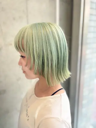 ショート カラー 🌝ぷる艶ハイトーン 柔らかヘア🍅まあやのヘアスタイル