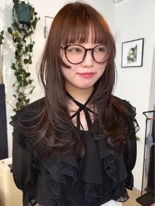 ロング カラー 暖色系特化さくら /福岡天神/レイヤーのヘアスタイル
