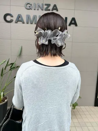 ショート ヘアアレンジ ご予約はインスタ のみ🌿@n7g10のヘアスタイル