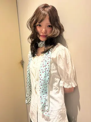 ミディアム rinka/ボブ ベージュ 暖色のヘアスタイル