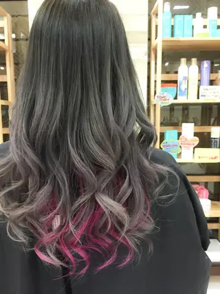セミロング カラー モテ髪透明感❤️ デイズヘアカラーのヘアスタイル
