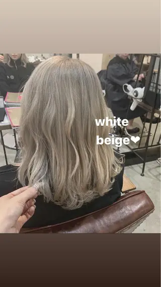 ミディアム カラー ハイトーンカラー♡ yuのヘアスタイル