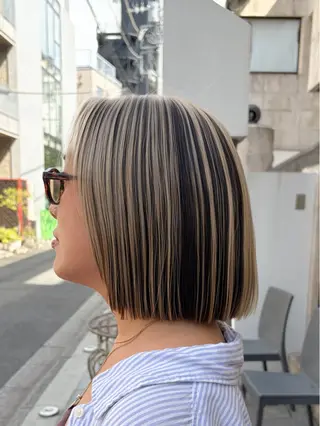 ミディアム カラー 似合わせベージュ 🍯ayumi🍯のヘアスタイル