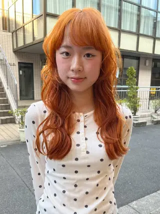 ロング カラー ヘアアレンジ ブリーチ矯正髪質改善 ✨オオエタクミのヘアスタイル